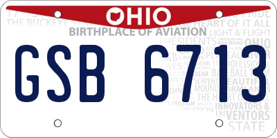 OH license plate GSB6713