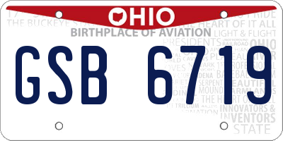 OH license plate GSB6719