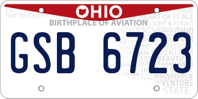 OH license plate GSB6723