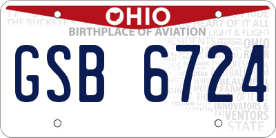 OH license plate GSB6724