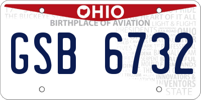 OH license plate GSB6732