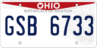 OH license plate GSB6733