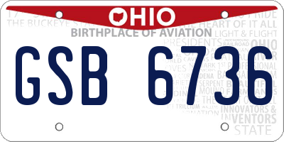 OH license plate GSB6736