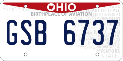 OH license plate GSB6737