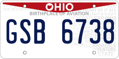 OH license plate GSB6738