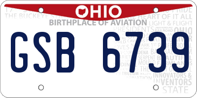 OH license plate GSB6739