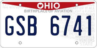 OH license plate GSB6741