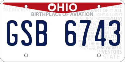 OH license plate GSB6743