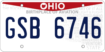 OH license plate GSB6746