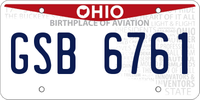 OH license plate GSB6761