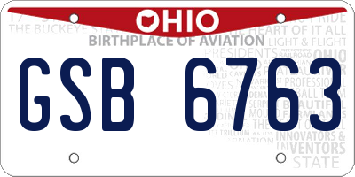 OH license plate GSB6763