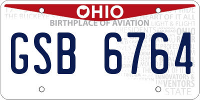 OH license plate GSB6764