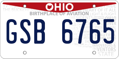 OH license plate GSB6765