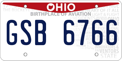 OH license plate GSB6766