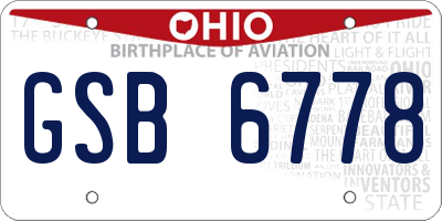 OH license plate GSB6778