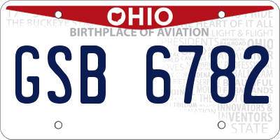 OH license plate GSB6782