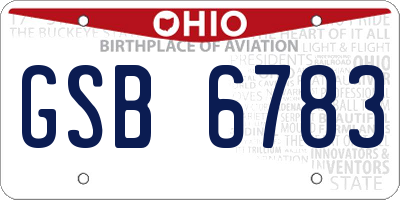 OH license plate GSB6783