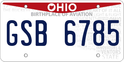 OH license plate GSB6785