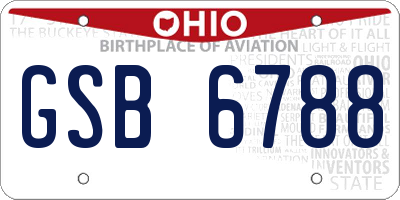 OH license plate GSB6788