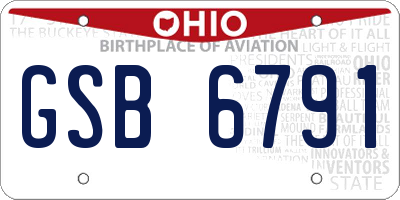 OH license plate GSB6791