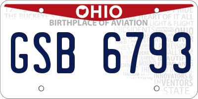 OH license plate GSB6793