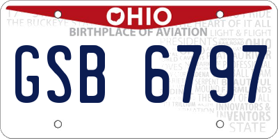 OH license plate GSB6797