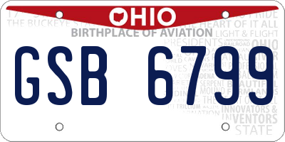 OH license plate GSB6799