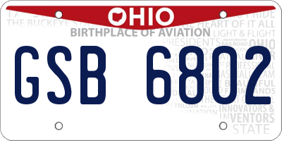 OH license plate GSB6802