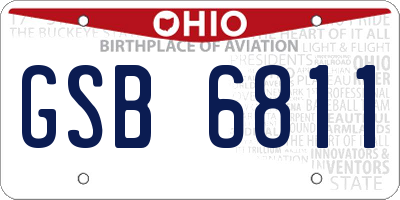 OH license plate GSB6811