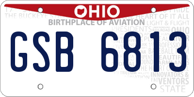 OH license plate GSB6813