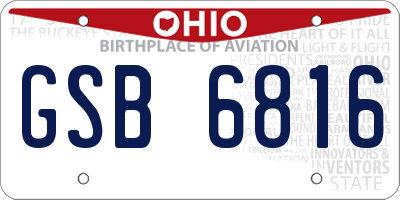 OH license plate GSB6816