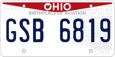 OH license plate GSB6819