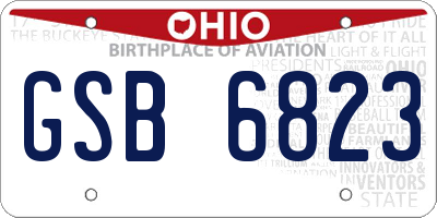 OH license plate GSB6823