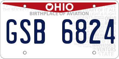 OH license plate GSB6824