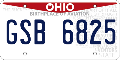 OH license plate GSB6825