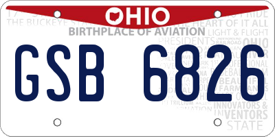 OH license plate GSB6826