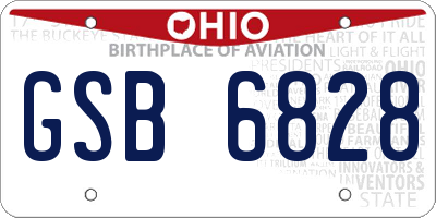 OH license plate GSB6828