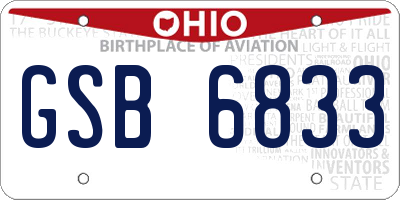 OH license plate GSB6833