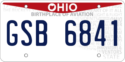 OH license plate GSB6841