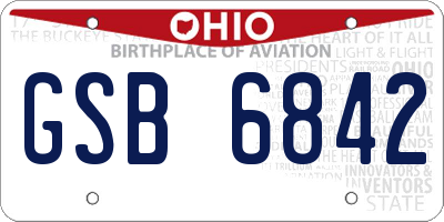 OH license plate GSB6842