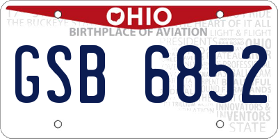 OH license plate GSB6852