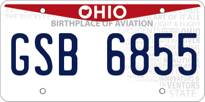 OH license plate GSB6855