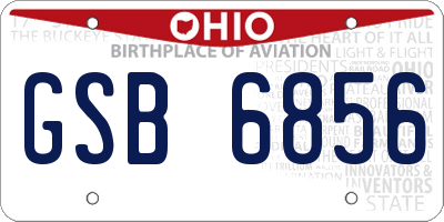 OH license plate GSB6856