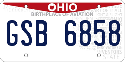 OH license plate GSB6858