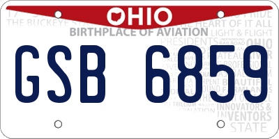 OH license plate GSB6859