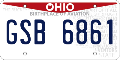 OH license plate GSB6861