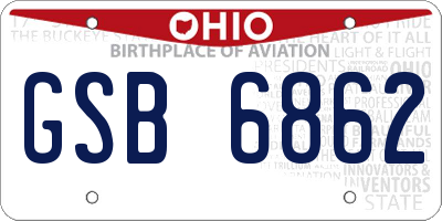 OH license plate GSB6862