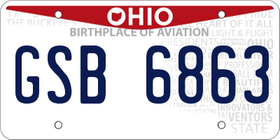 OH license plate GSB6863