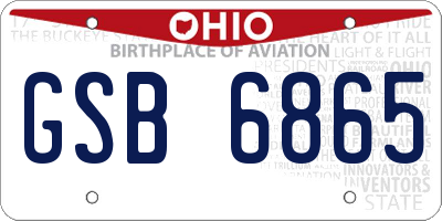 OH license plate GSB6865