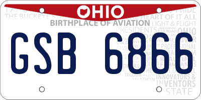 OH license plate GSB6866